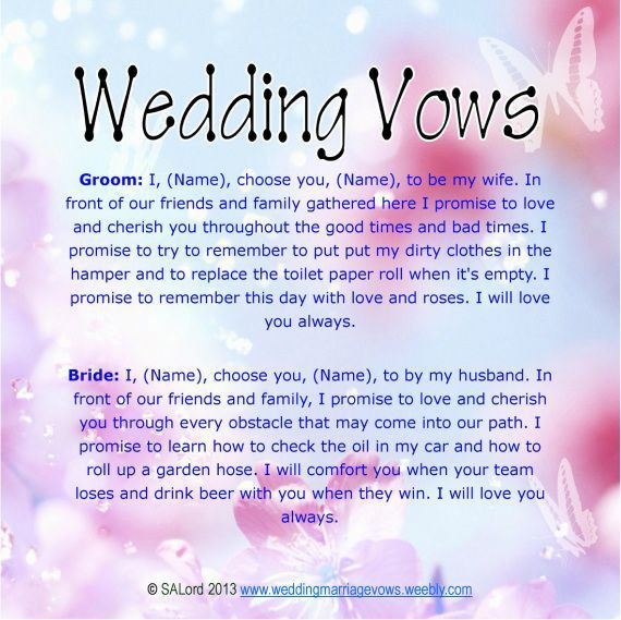 Best Wedding Vows Examples
 Pin by Maryann on Wedding vows