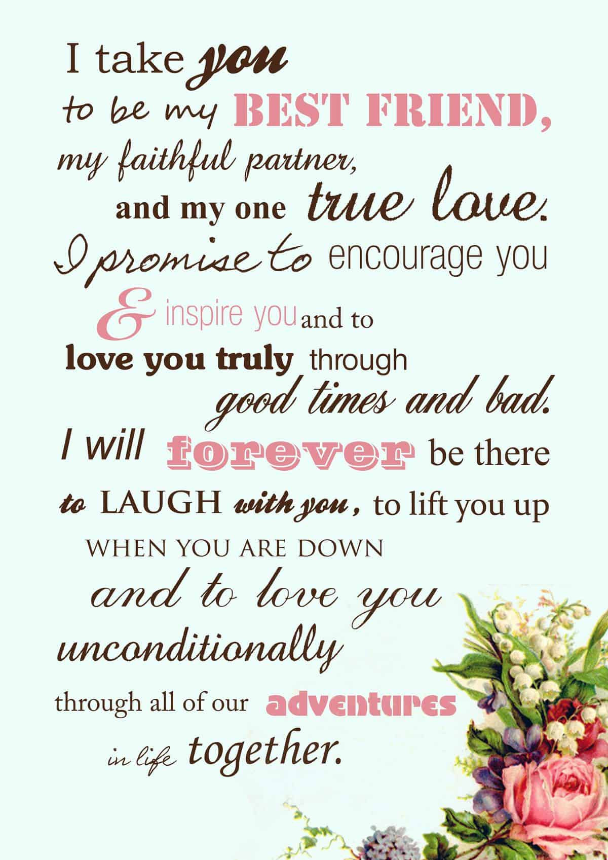 Best Wedding Vows Examples
 traditional wedding vows best photos Cute Wedding Ideas