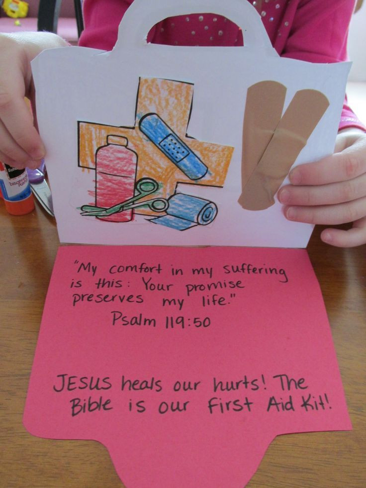 Bible Craft For Preschoolers
 first aid kit is the Bible and Jesus heals our hurts