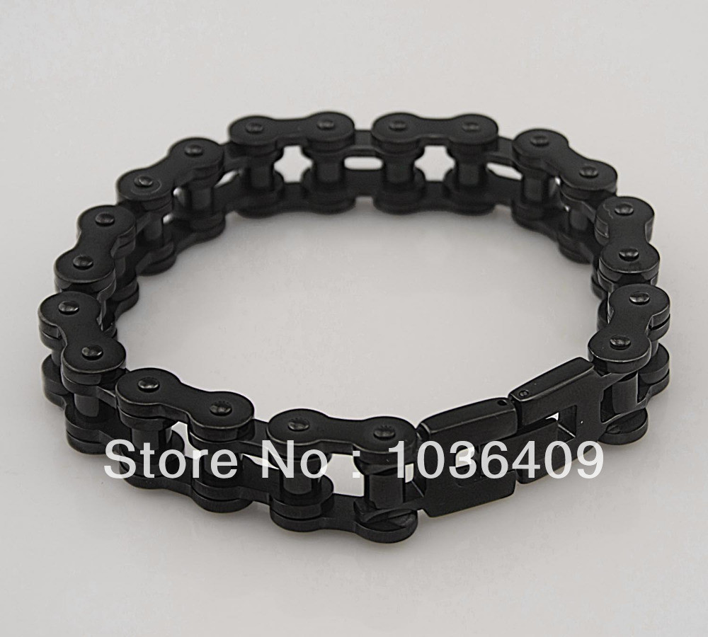 Bicycle Chain Bracelet
 Aliexpress Buy Black Stainless Steel Mens Motorcycle