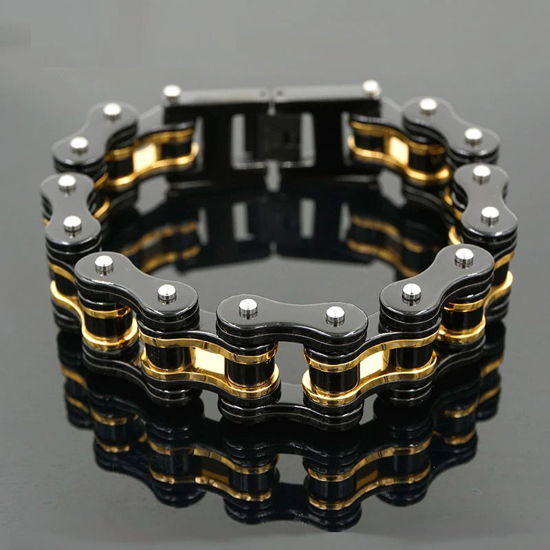 Bicycle Chain Bracelet
 Stainless Steel 316L Bicycle Chain Gold Black Bracelets