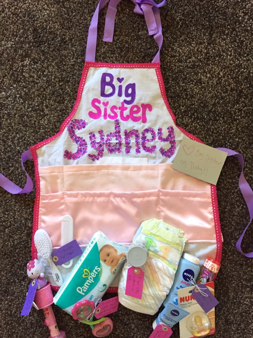 Big Baby Shower Gifts
 Big Sister Apron shower for big sister sister of new