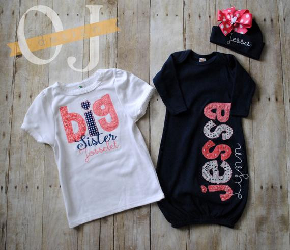 Big Sister Gifts From Baby
 Big Sister Little Sister Personalized Baby Newborn Gift Set