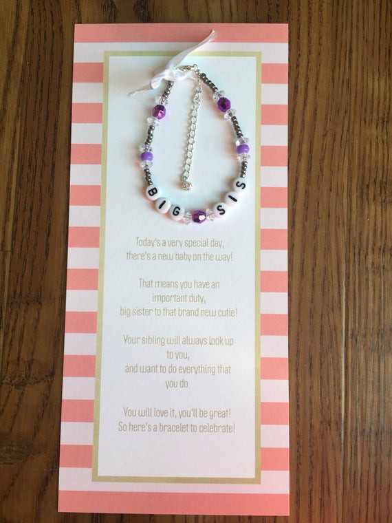 Big Sister Gifts From Baby
 Big sister bracelet big sister t big sister card new baby