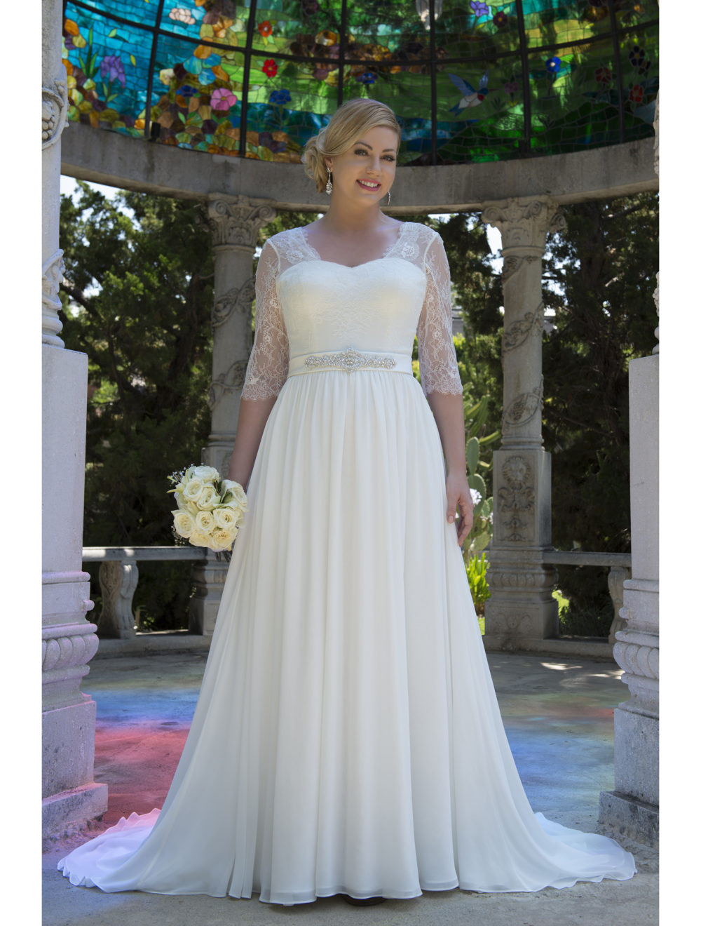 Big Wedding Dresses
 Informal Lace Chiffon Modest Plus Size Wedding Dresses