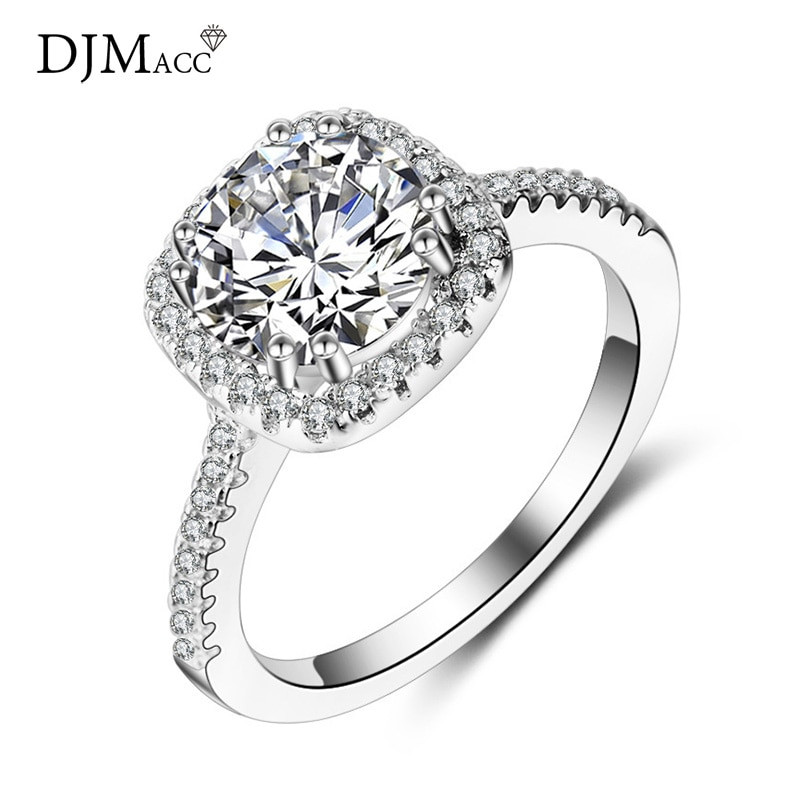 Big Wedding Rings For Women
 Dropshipping 925 Sterling Silver Ring Big Stone 8MM Zircon