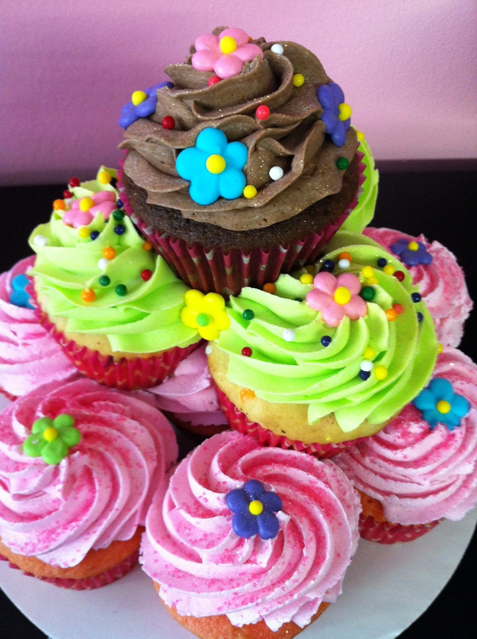 Birthday Cake Cupcakes
 The Dessert Diva Stacked Cupcake cakes