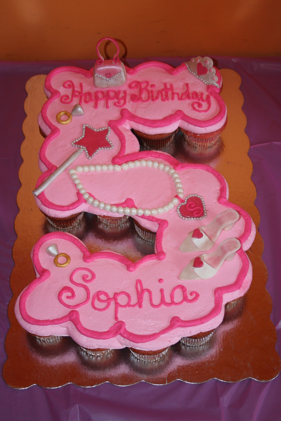 Birthday Cake Cupcakes
 Princess Fifth Birthday Cupcake Cake CakeCentral