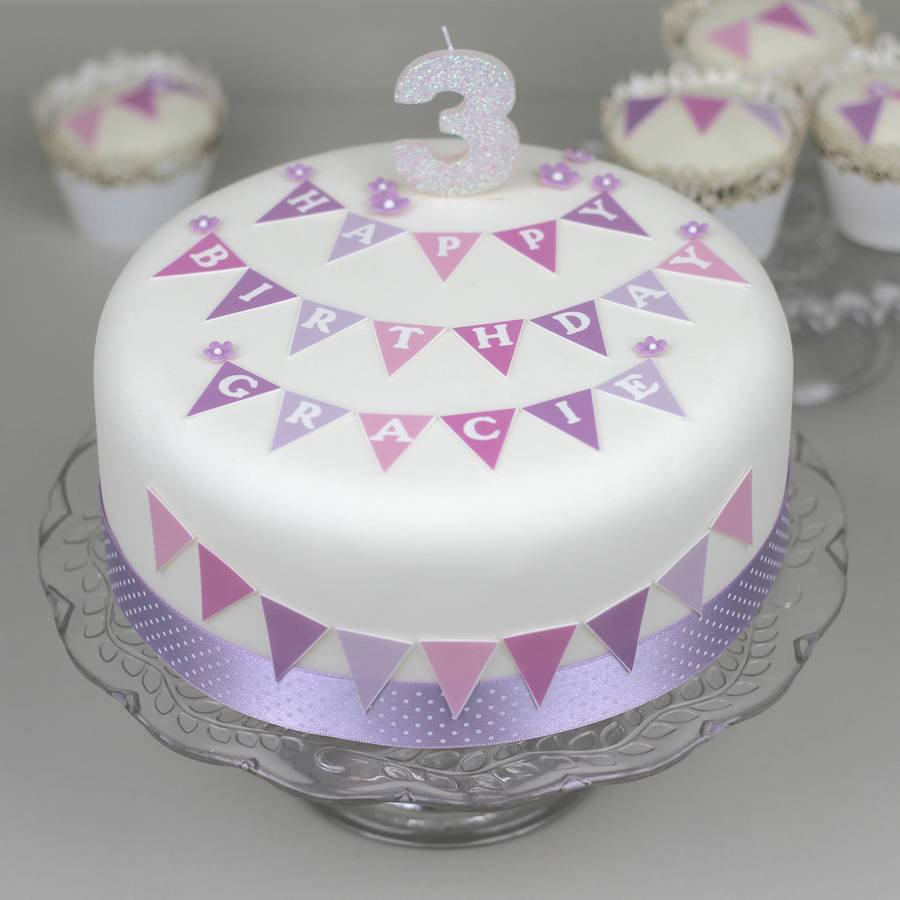 Birthday Cake Decor
 personalised bunting birthday cake decorating kit by