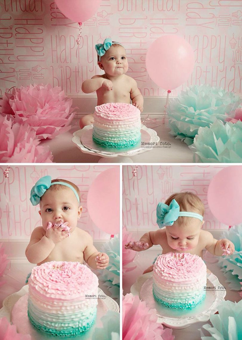 Birthday Cake For 1 Year Old Baby Girl
 1 year old cake smash session Memori foto