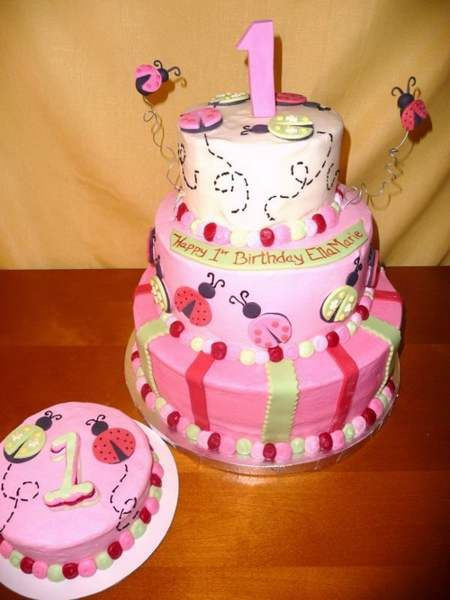 Birthday Cake For 1 Year Old Baby Girl
 cute cakes for a 1 year old baby girl pink and yellow