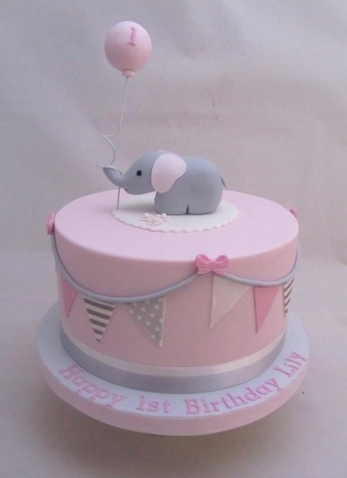Birthday Cake For Baby Girl
 Pink and Grey Elephant Baby Shower Ideas Party