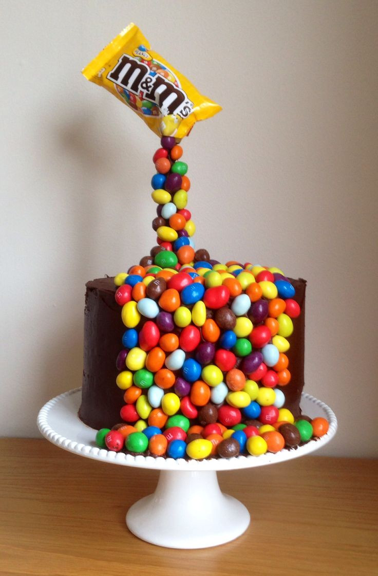 Birthday Cake M&amp;m
 Giles birthday cake M&M illusion gravity cake