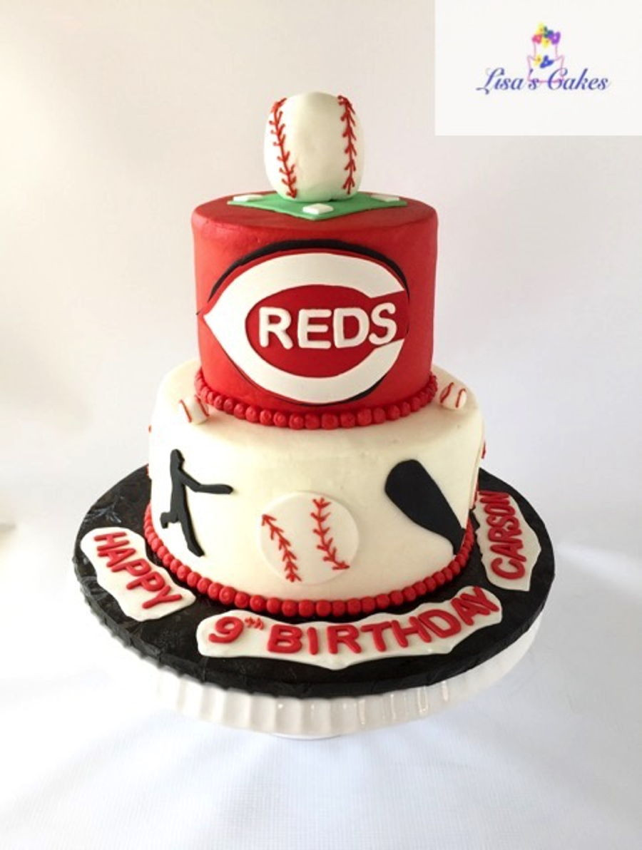 Birthday Cakes Cincinnati
 Cincinnati Reds Baseball Birthday Cake CakeCentral