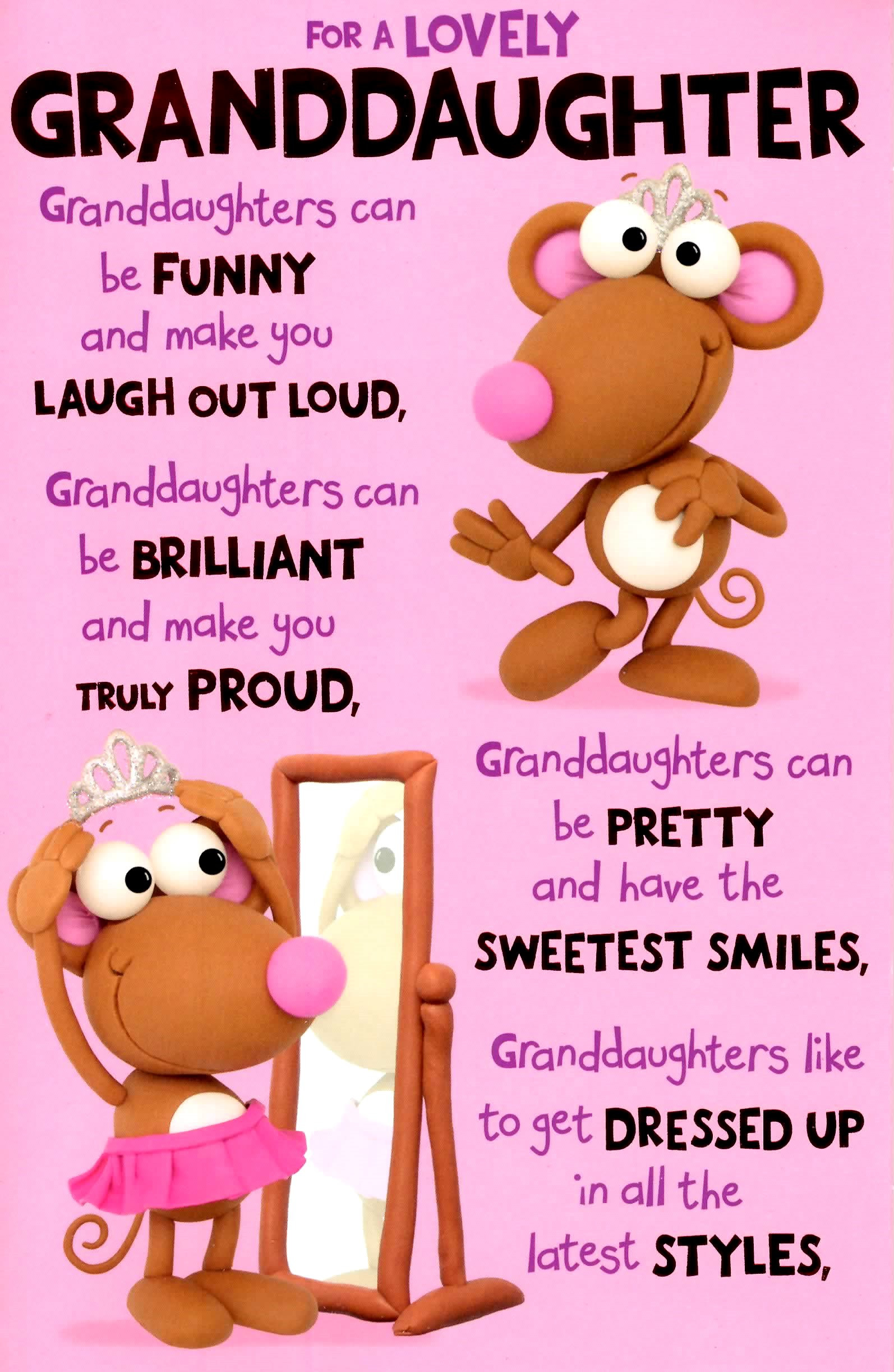 Birthday Card For Granddaughter
 Cute Wonderful Granddaughter Birthday Greeting Card