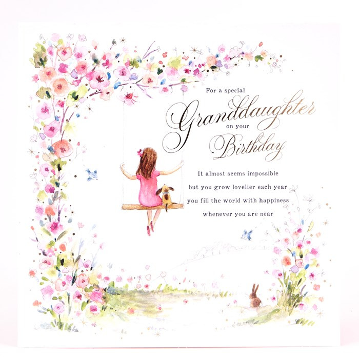 Birthday Card For Granddaughter
 Platinum Collection Birthday Card Granddaughter Swing