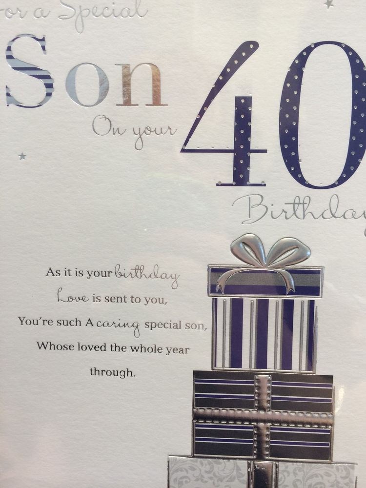 Birthday Card For Son
 Son 40th Birthday Card