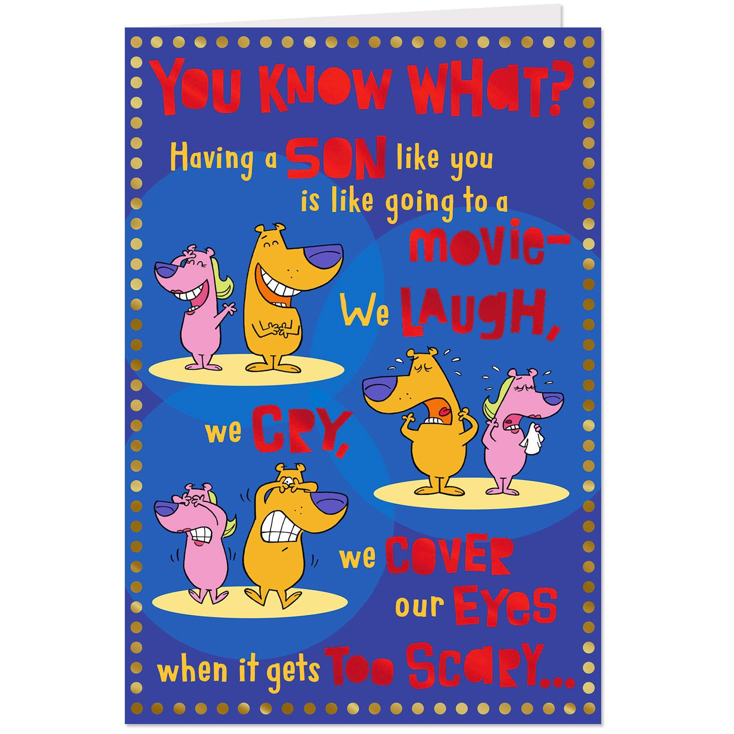 Birthday Card For Son
 Like a Movie Funny Birthday Card for Son Greeting Cards