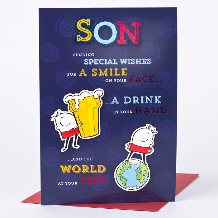 Birthday Card For Son
 Birthday Card World At Your Feet Son