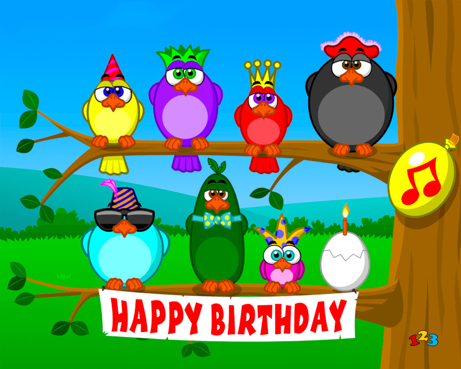 Birthday Cards Email
 Singing birds Birthday send free eCards from 123cards