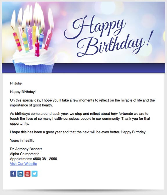 Birthday Cards Email
 5 Chiropractic Email Marketing Templates