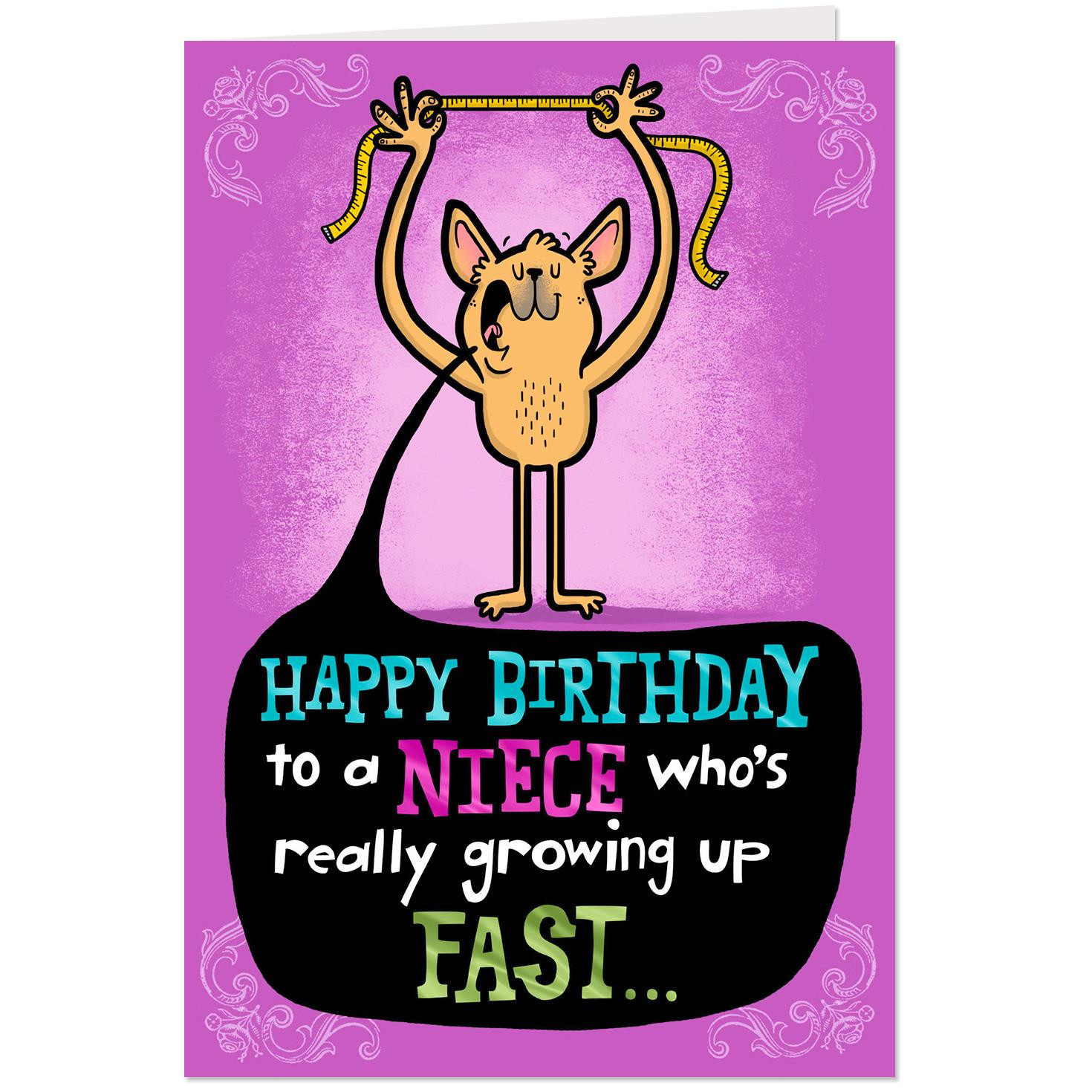 Birthday Cards Funny For Her
 You re Growing Up Fast Funny Birthday Card for Niece