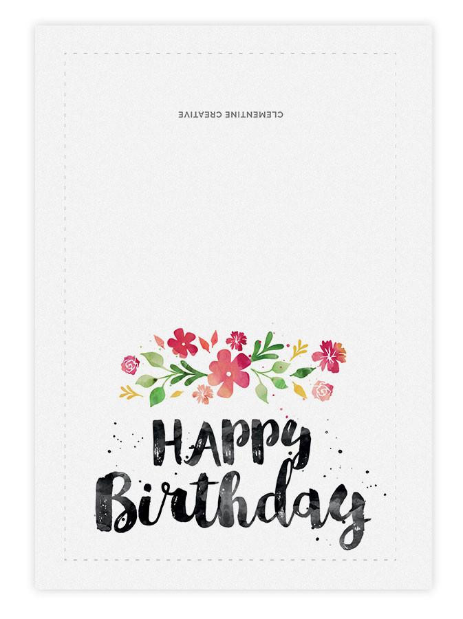 Birthday Cards Printable
 Printable Birthday Card Spring Blossoms – Clementine