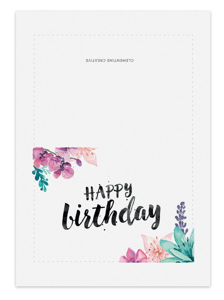 Birthday Cards Printable
 Printable Birthday Card for Her – Clementine Creative