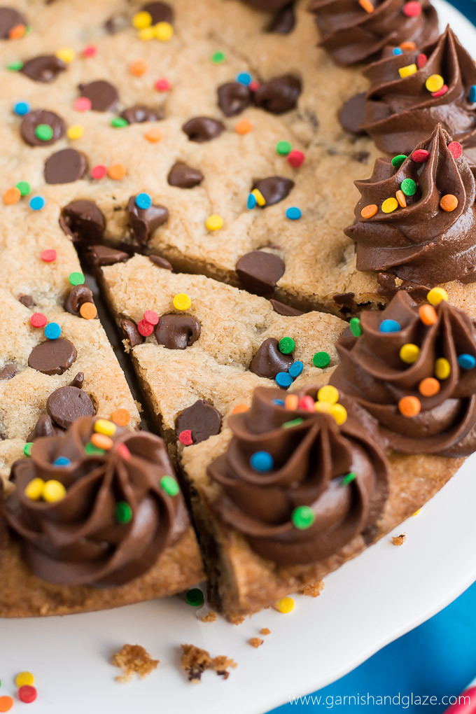 Birthday Cookie Cake Recipe
 Chocolate Chip Cookie Cake Garnish & Glaze