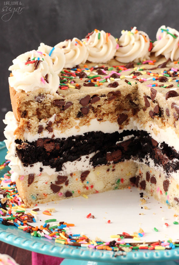 Birthday Cookie Cake Recipe
 Ultimate Chocolate Chip Cookie Layer Cake Life Love and