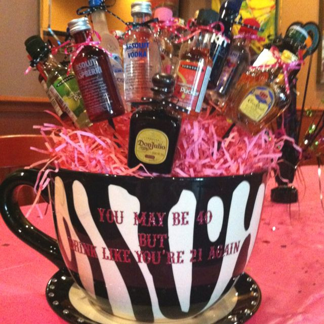 Birthday Gift Baskets For Her
 40th Birthday Drink Up Basket birthday shots liquor t