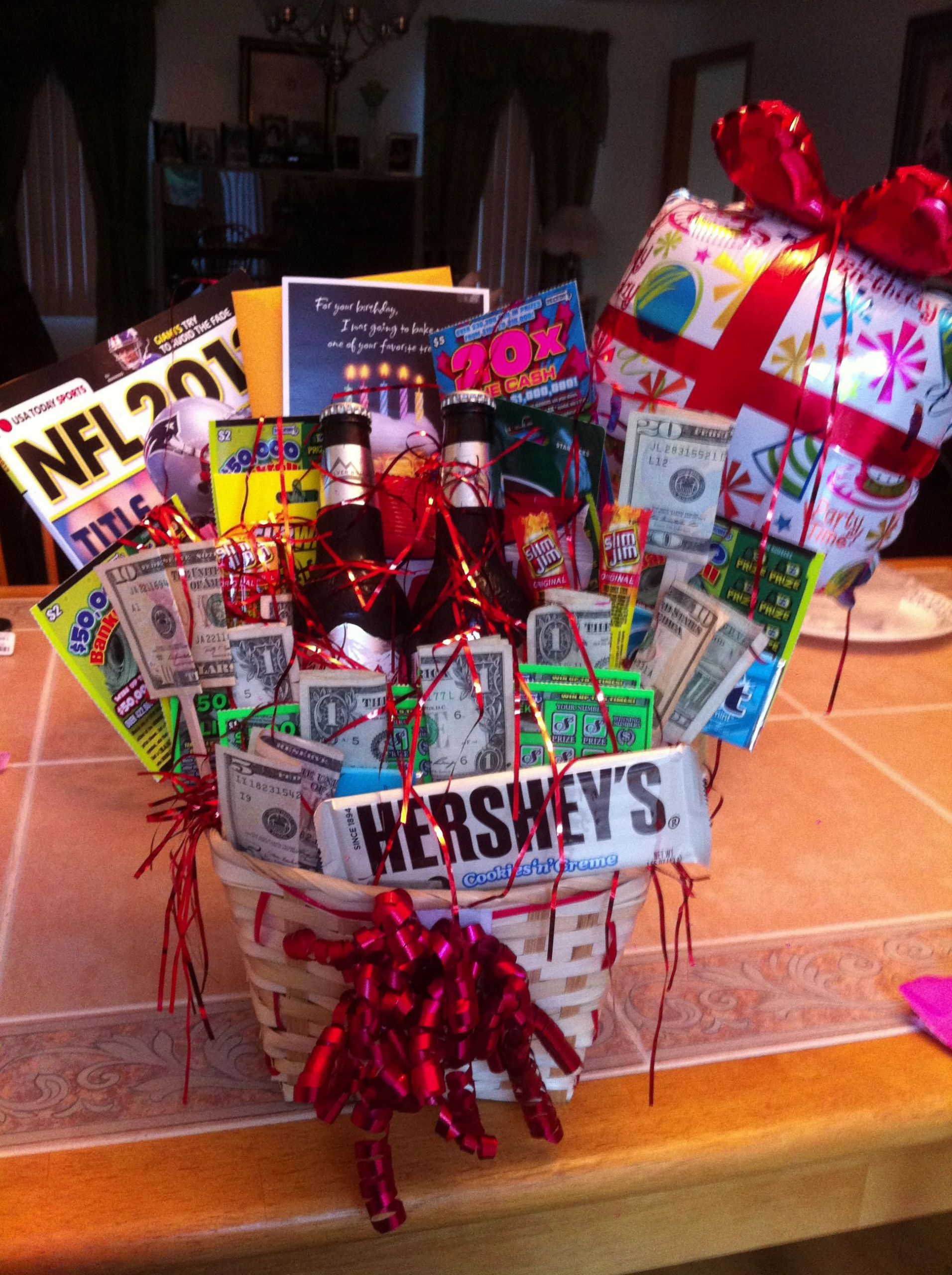 Birthday Gift Baskets For Him
 I attempted to make a birthday t basket for my