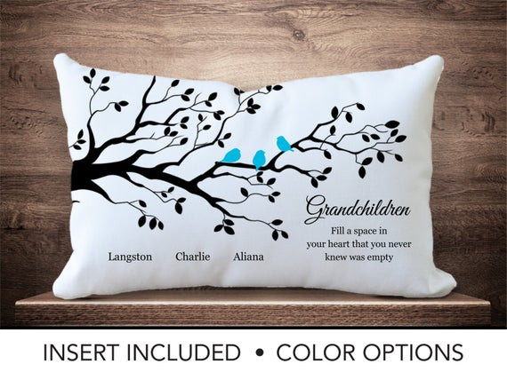 Birthday Gift Ideas For Grandma From Grandchildren
 Grandchildren Family Tree Pillow Personalized grandparent