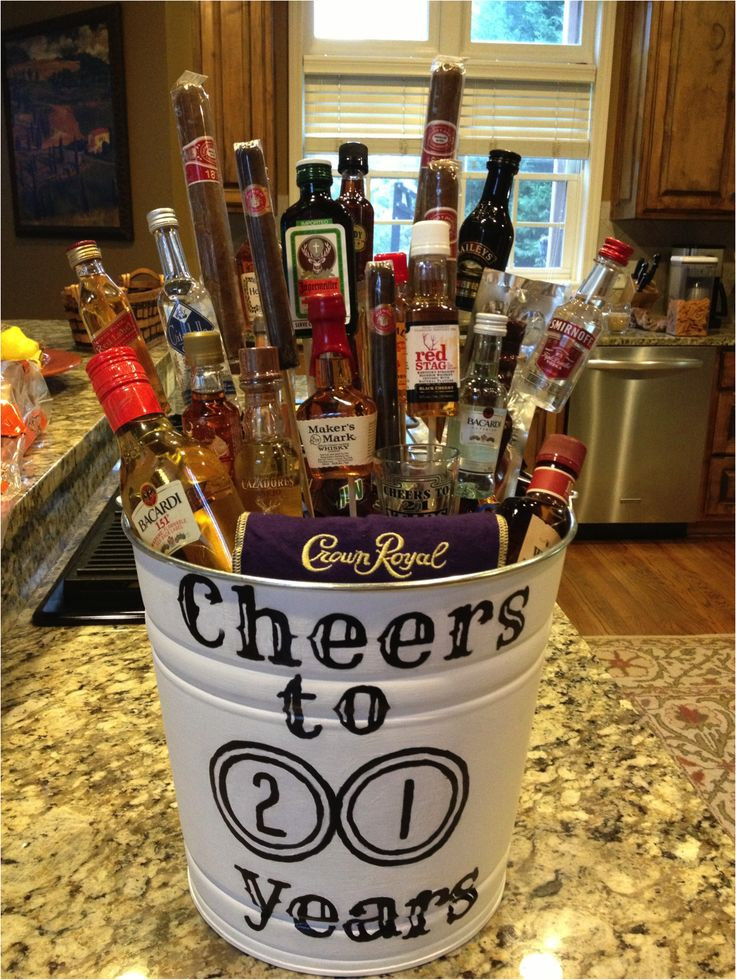 Birthday Gift Ideas For Son Turning 21
 17 Best images about Liquor Gift Baskets on Pinterest