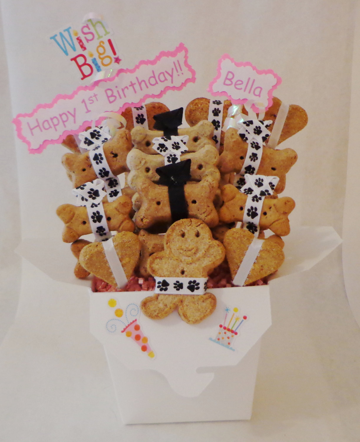 Birthday Gifts For Dogs
 Personalized Dog treat birthday t basket dog biscuits dog