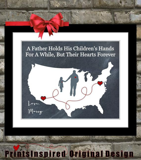 Birthday Gifts For Father
 Gift For Dad Birthday Distance Map Hearts Father by