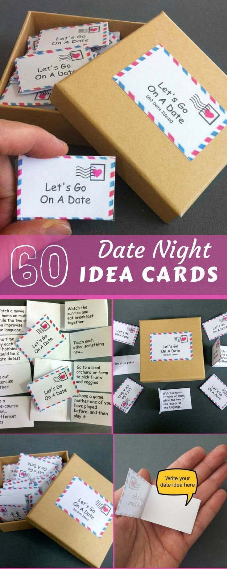 Birthday Gifts For Your Girlfriend
 Date Night Box 60 Date Night Ideas Romantic Gift For