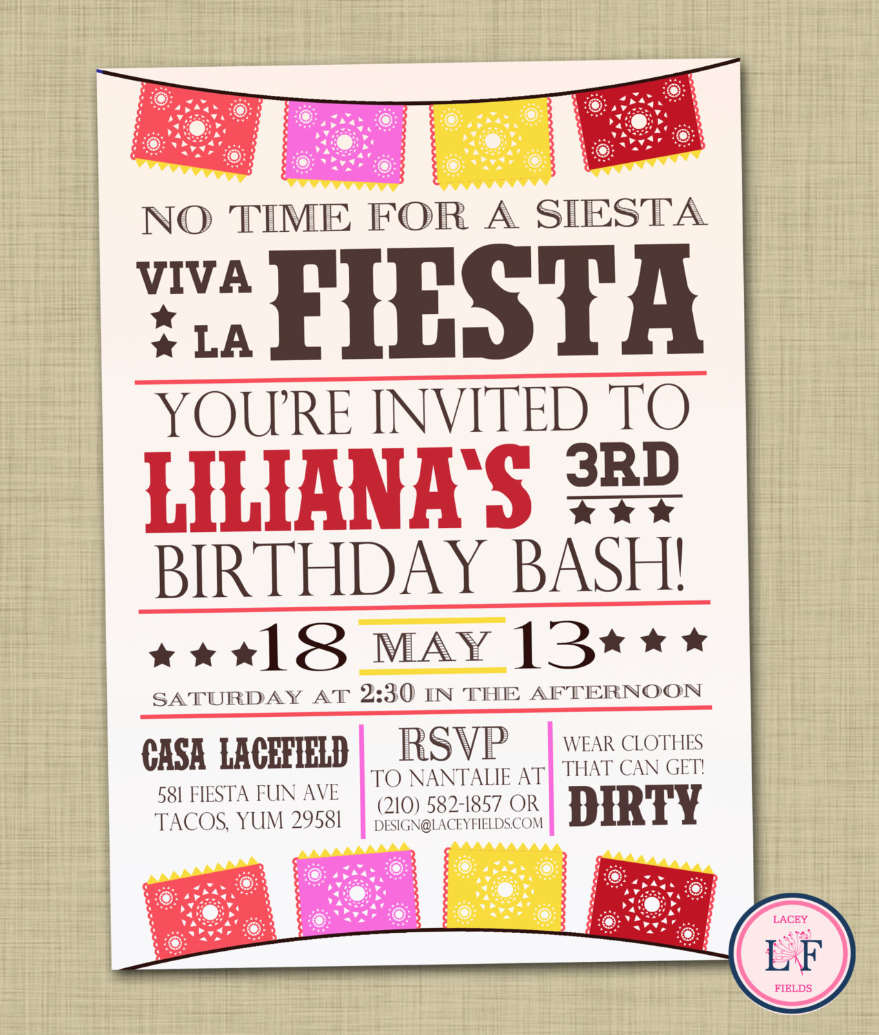 Birthday Invitation
 Fiesta birthday party invitation printable mexican by