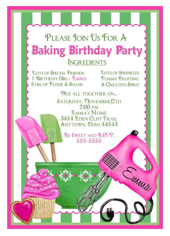 Birthday Invitation
 Baking Birthday Party Invitations Shabby by