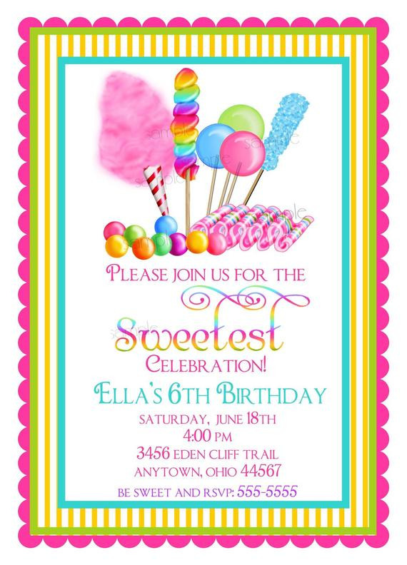 Birthday Invitation
 Candyland Birthday party invitations Sweet by