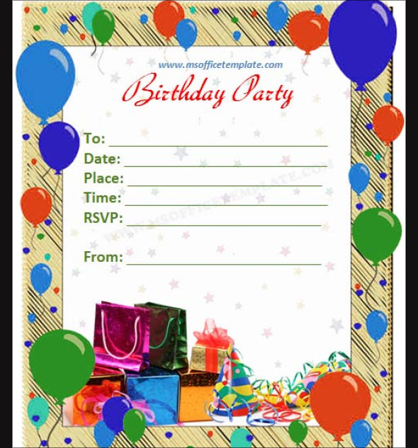 Birthday Invitation Template Word
 5 Several Different Birthday Invitation Maker