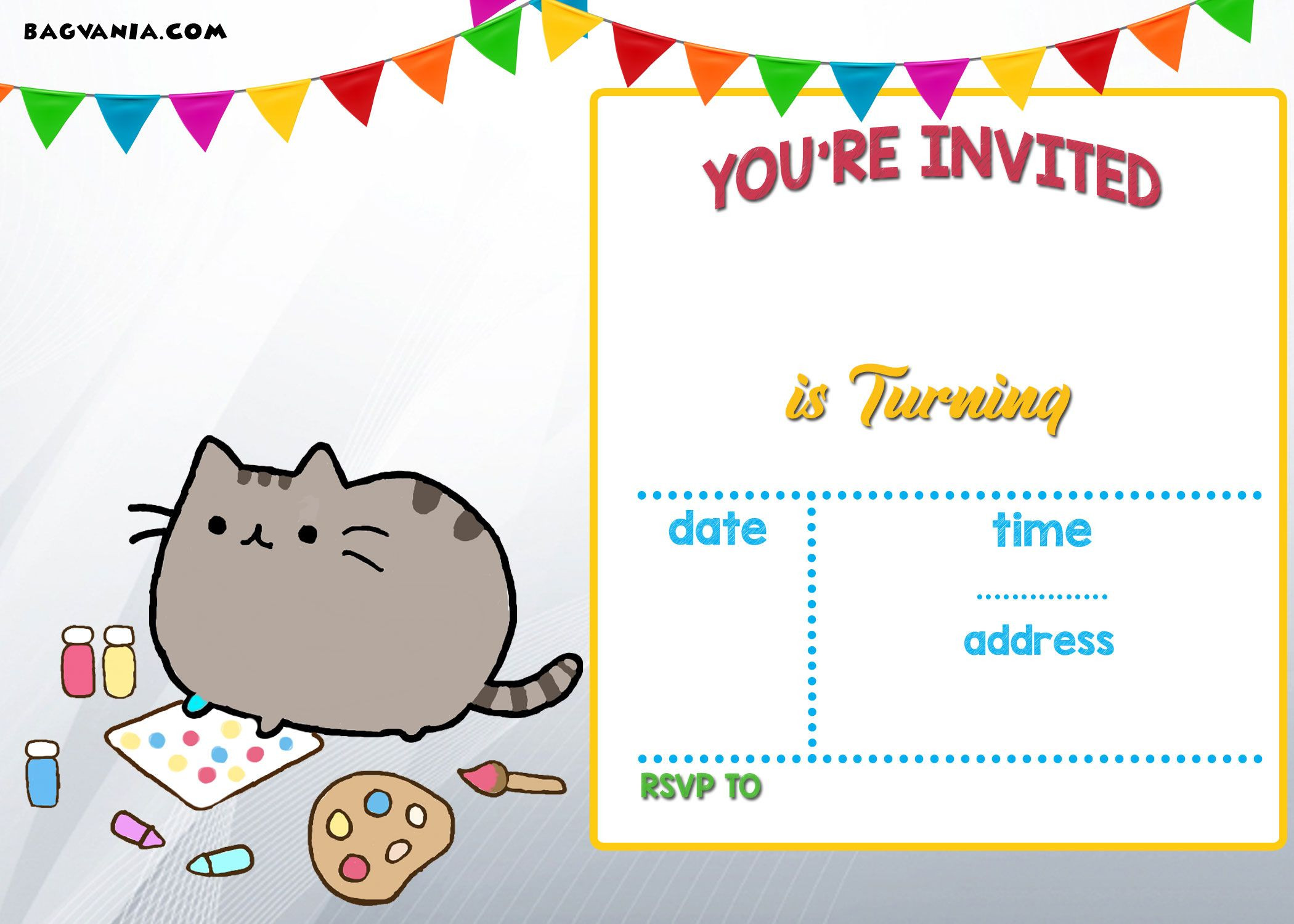 Birthday Invitation Templates Free Download
 FREE Printable Pusheen Birthday Invitation Template