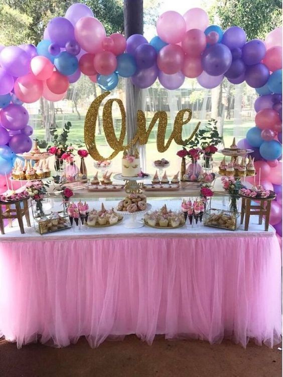 Birthday Party Decoration Ideas For 1 Year Old
 Magical Unicorn First Birthday Party