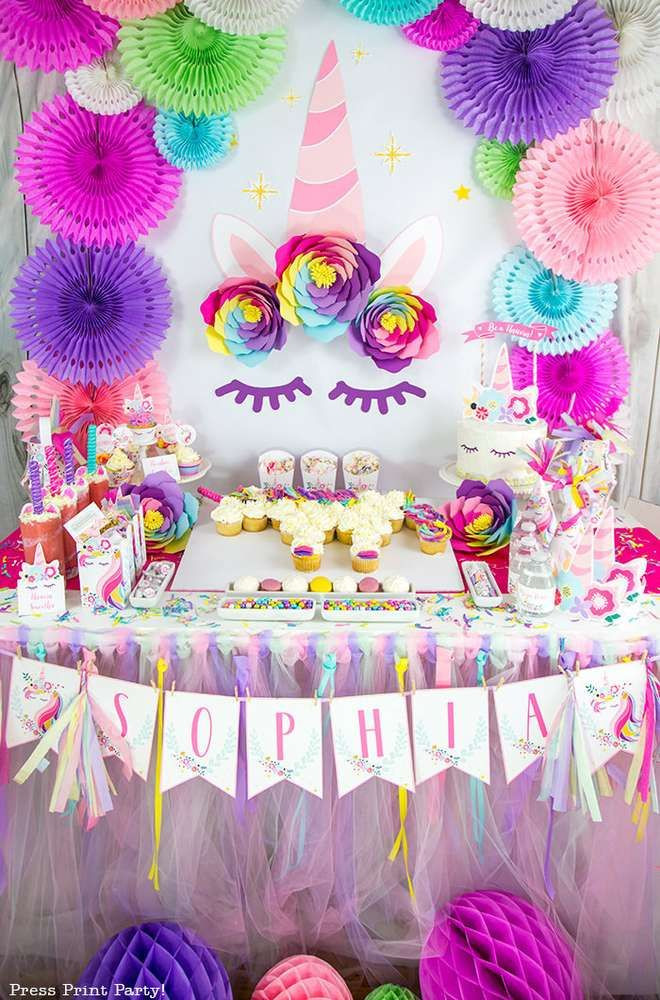Birthday Party Decorations Diy
 Check out this amazing Unicorn Birthday Party love the