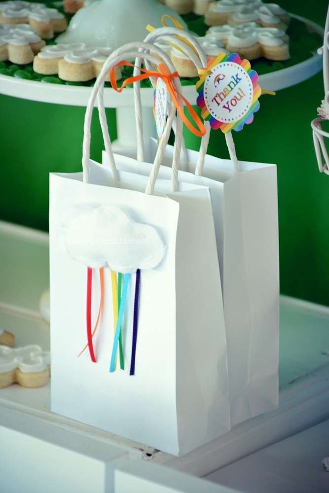 Birthday Party Gift Bag Ideas
 Pretty favor bags at a rainbow birthday party See more