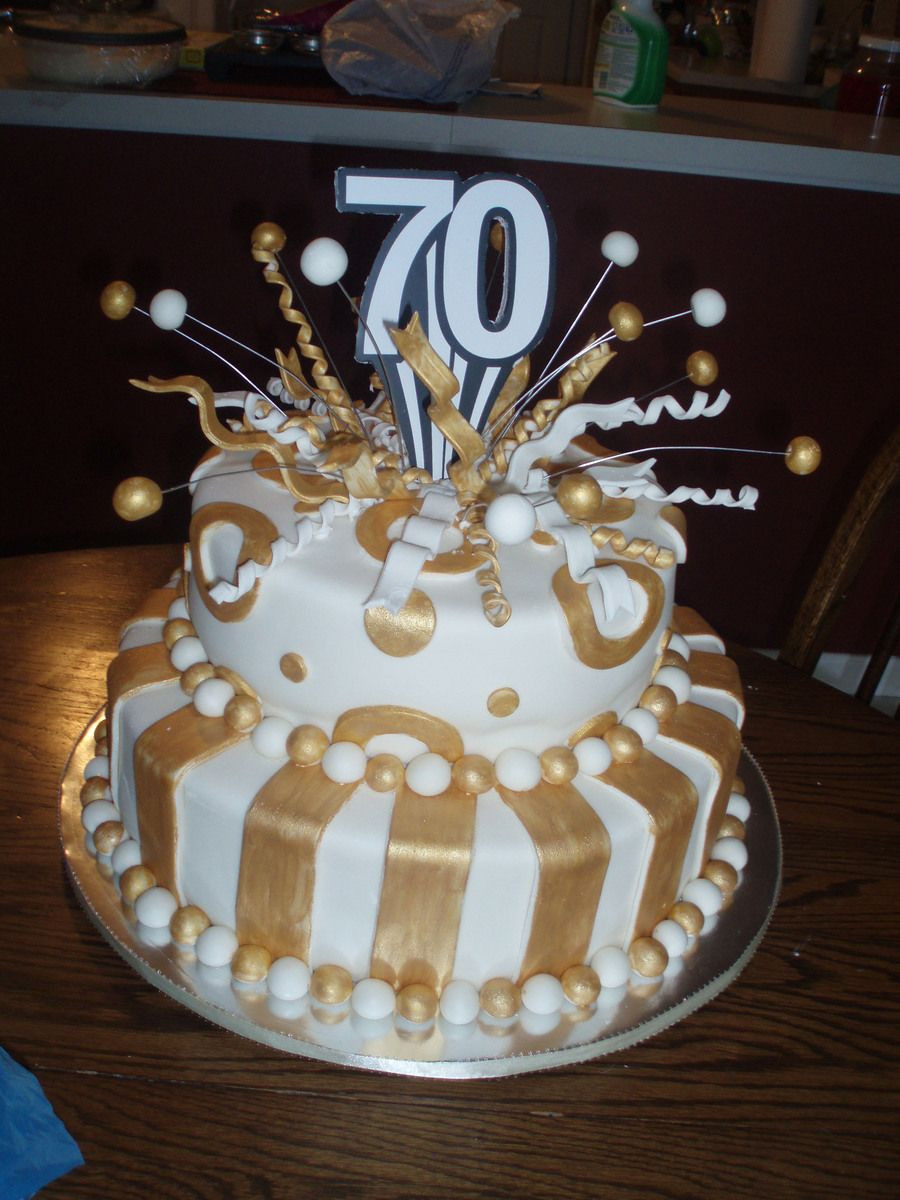 Birthday Party Ideas For 70 Year Old Woman
 70Th Birthday Cake fondant covered white cakeplease let me