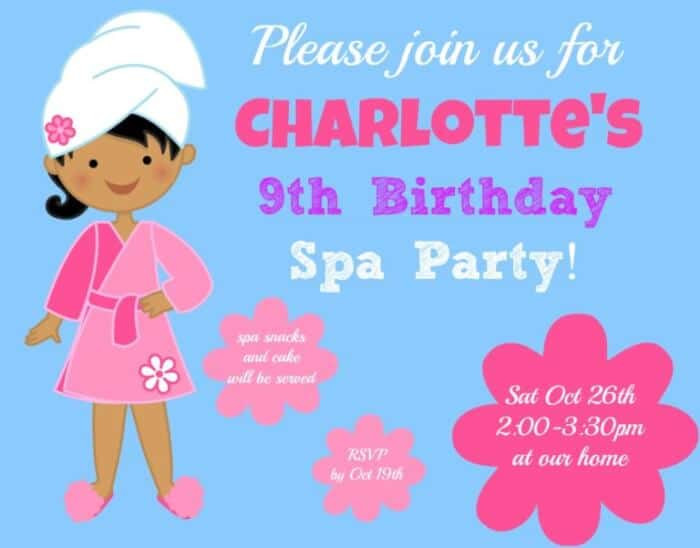 Birthday Party Ideas For 9 Year Old Daughter
 Great 9 Year Old Girl s Birthday Party Idea A Spa
