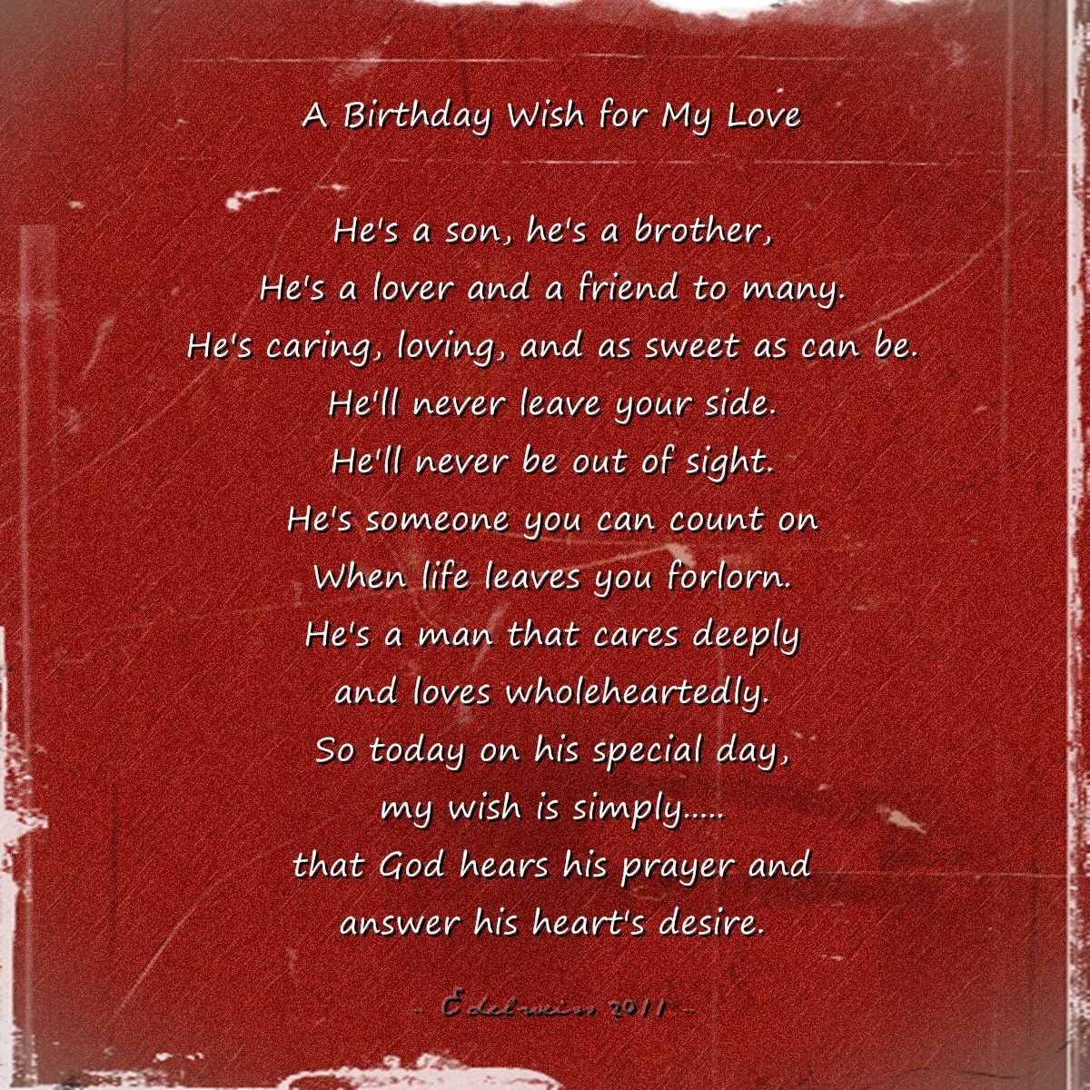 Birthday Quotes For My Love
 A Birthday Wish For My Love s and