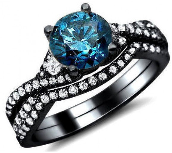 Black And Blue Wedding Rings
 Black and Blue Engagement Rings Wedding and Bridal