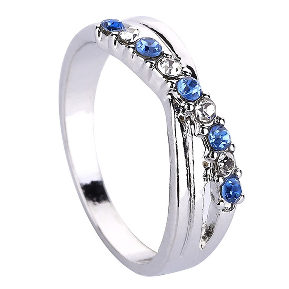 Black And Blue Wedding Rings
 Light Blue Cross Ring Fashion White & Black Gold Filled